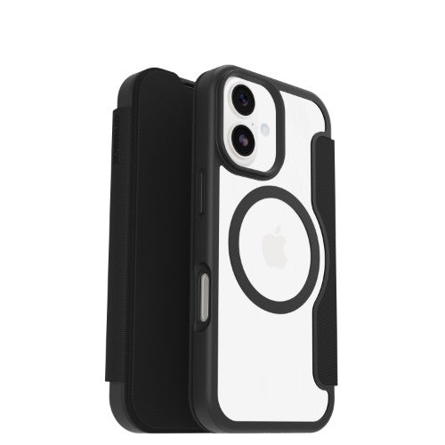 OtterBox React Folio MagSafe Series for Apple iPhone 17, Black Crystal, transparent/black