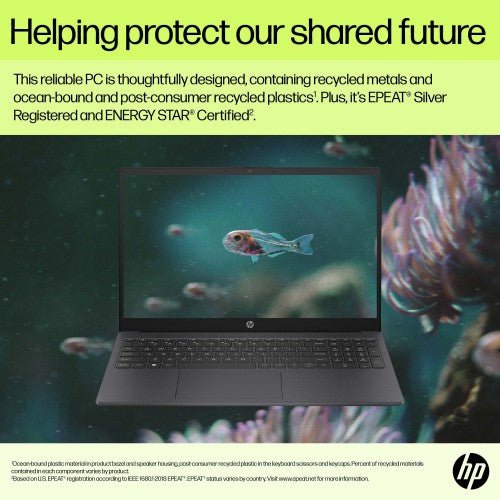 HP 15-fd0073na Intel® Core™ i3 i3-N305 Laptop 39.6 cm (15.6") Full HD 8 GB DDR4-SDRAM 512 GB SSD Wi-Fi 6 (802.11ax) Windows 11 Home Silver