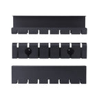 StarTech.com 2-Pack Under Desk Cable Management Tray, 42" Long (21" Per Tray), Metal Slotted Style Cable Organizer, Screw-On Install, Power Bar Holder, Black, TAA