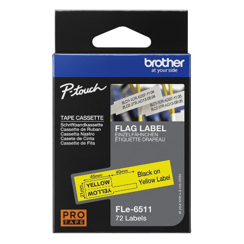 Brother FLE-6511 DirectLabel Label yellow 45mm x 21mm Pack=72