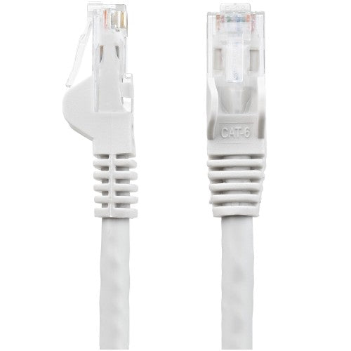 StarTech.com 50ft CAT6 Cable - White CAT6 Ethernet Cable - Gigabit Ethernet Wire - 250MHz 100W PoE RJ45 UTP CAT 6 Network/Patch Cord Snagless - Individually Tested