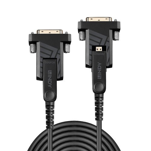 Lindy 20m Fibre Optic Hybrid Micro-HDMI 18G Cable with Detachable HDMI and DVI Connectors