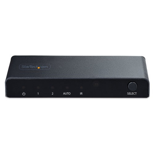 StarTech.com 2-Port 8K HDMI Switch, HDMI 2.1 Switcher 4K 120Hz HDR10+, 8K 60Hz UHD, HDMI Switch 2 In 1 Out, Auto/Manual Source Switching, Power Adapter and Remote Included