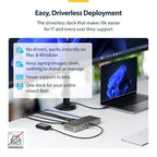 StarTech.com USB4 Docking Station, Driverless Dual 4K 144Hz for Mac and Windows, Universal USB-C Dock with DisplayPort, 100W PD and 2.5GbE