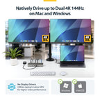 StarTech.com USB4 Docking Station, Driverless Dual 4K 144Hz for Mac and Windows, Universal USB-C Dock with DisplayPort, 100W PD and 2.5GbE