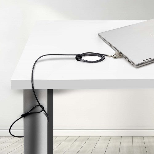 StarTech.com Slim Lock Noble Wedge® Slot Compatible, 5ft (1.5m) Locking Cable, Anti-Theft Security For Laptop/Notebook, Cut-Resistant Steel Cable, Keyed Lock, TAA