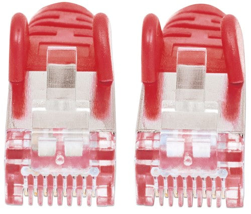 Intellinet Network Patch Cable, Cat6, 1m, Red, Copper, S/FTP, LSOH / LSZH, PVC, RJ45, Gold Plated Contacts, Snagless, Booted, Lifetime Warranty