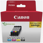 Canon 0386C005/CLI-571 Ink cartridge multi pack Bk,C,M,Y, 4x1.11K pages ISO/IEC 24711 7ml Pack=4 for Canon Pixma MG 5750/7750