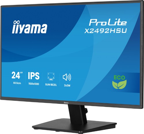 iiyama ProLite X2492HSU-B1 computer monitor 60.5 cm (23.8") 1920 x 1080 pixels Full HD LED Black
