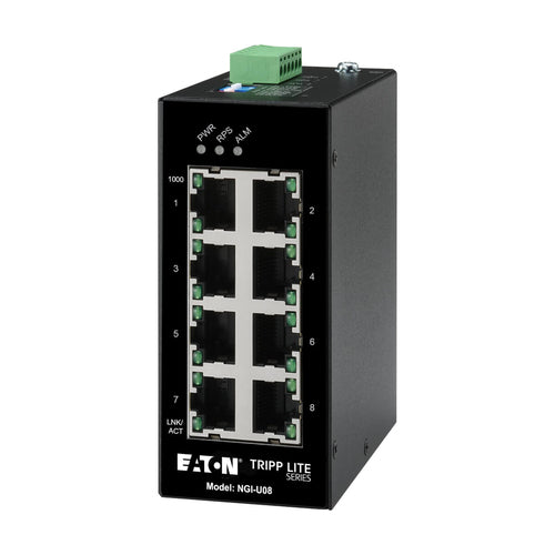 Tripp Lite NGI-U08 8-Port Unmanaged Industrial Gigabit Ethernet Switch - 10/100/1000 Mbps, DIN Mount