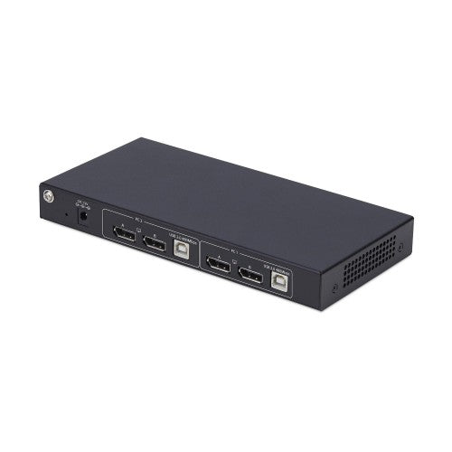 StarTech.com 2-Port Dual-Monitor DisplayPort KVM Switch with Dual View Video Matrix, 4K 60Hz, 4x USB Hub Ports, Hotkey Switching, DP 1.2 Matrix KVM, TAA Compliant