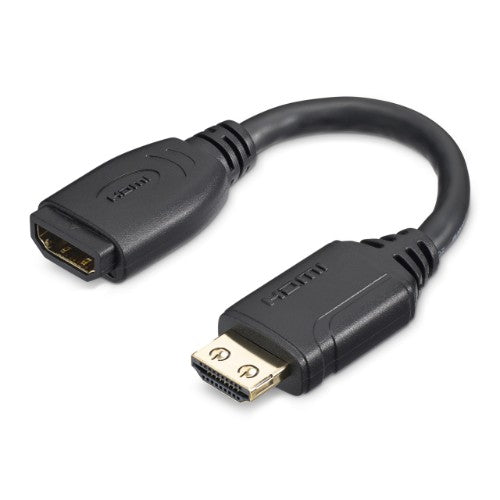 StarTech.com 6" (15cm) HDMI Port Saver Cable - 4K 60Hz High Speed HDMI 2.0 Extension Cable with Ethernet - Short HDMI Extension Cable - HDMI Male to Female Extension Adapter Cord