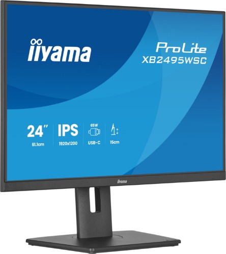 iiyama ProLite XB2495WSC-B1 computer monitor 61.2 cm (24.1") 1920 x 1200 pixels WUXGA LED Black