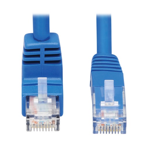 Tripp Lite N204-015-BL-DN Down-Angle Cat6 Gigabit Molded UTP Ethernet Cable (RJ45 Right-Angle Down M to RJ45 M), Blue, 15 ft. (4.57 m)