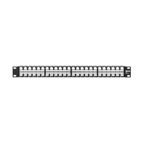 Tripp Lite N062-048-KJ 48-Port 1U Rack-Mount Unshielded Blank Keystone/Multimedia Patch Panel, RJ45 Ethernet, USB, HDMI, Cat5e/6