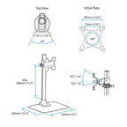 StarTech.com Single Monitor Stand - Adjustable - Steel - Silver - For up to 34" (30.9lb/14kg) Displays - TAA