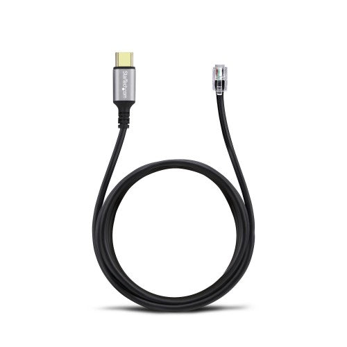 StarTech.com USB-C to RJ9 Adapter for Office Phone Handset or Wired/Wireless Headset, Use Existing Landline Hardware, 6ft/1.8m, For Laptop/Desktop Computer/Mobile