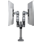 StarTech.com Desk Mount Dual Monitor Arm - Premium Articulating Monitor Arm - up to 27" (17.6lb/8kg) VESA Mount Displays - Height Adjustable Monitor Mount - Rotate/Tilt/Swivel - Clamp/Grommet - Silver - TAA