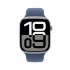 Apple Watch Series 10 GPS + Cellular 46mm Silver Aluminium Case with Denim Sport Band - S/M