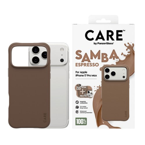 PanzerGlass CARE by ® Fashionable Case Samba Espresso w. MagSafe iPhone 17 Pro Max
