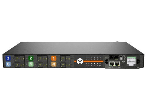 Vertiv Geist MGU5M1R6-12CF13-3PS56B2H10-S power distribution unit (PDU) 12 AC outlet(s) 0U Black