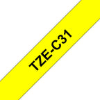 Brother TZE-C31 DirectLabel black on yellow Laminat 12mm x 5m for Brother P-Touch TZ 3.5-18mm/6-12mm/6-18mm/6-24mm/6-36mm