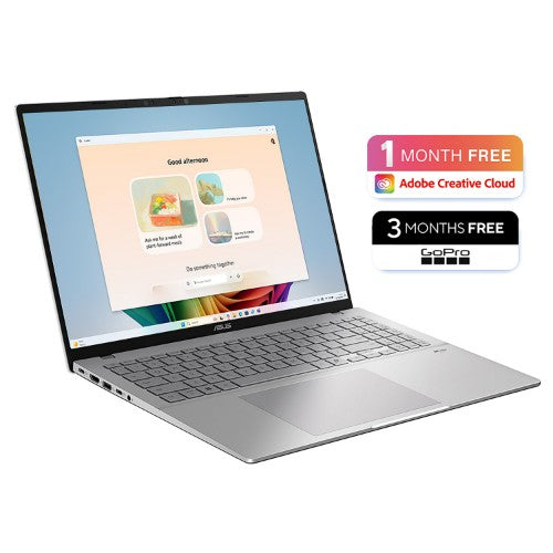 ASUS Vivobook S16 S3607QA-PL004W Copilot+ PC Snapdragon X1-26-100 Laptop 40.6 cm (16") WUXGA 16 GB LPDDR5x-SDRAM 512 GB SSD Wi-Fi 6E (802.11ax) Windows 11 Home Silver