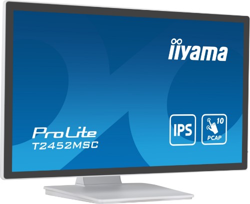 iiyama ProLite 23.8” PCAP 10pt touchscreen monitor featuring IPS panel technology, Edge-to-Edge glass design and anti fingerprint coating