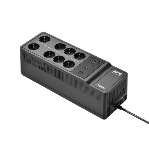 APC Back-UPS, 1050VA/600W Floor/Wall Mount, 230V, 8x Schuko CEE 7/3 outlets, USB Type A+C Port, User Replaceable Battery