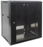 Intellinet 19" Network Cabinet - Wall Mount (Standard), 9U, 600mm Deep, Black, Flatpack, Max 60kg, Suitable also for use on desk or floor, Usable Depth 410mm, Metal & Glass Door, Back Panel, Removeable Sides, Parts for wall install (eg screws/rawl plugs)