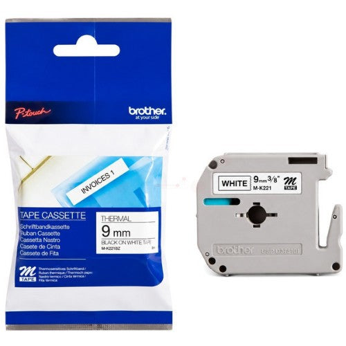 Brother MK-221BZ DirectLabel black on white 9mm x 8m for Brother P-Touch M 9-12mm