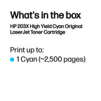HP CF541X/203X Toner cartridge cyan high-capacity, 2.5K pages ISO/IEC 19798 for HP Pro M 254