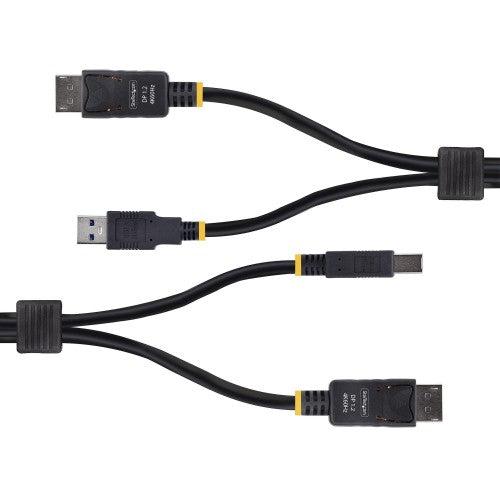 StarTech.com 6ft (1.8m) DisplayPort and USB 5Gbps KVM Cable, 4K 60Hz, Universally Compatible DP 1.2/USB 3.0 Combo Cable for KVM Switches