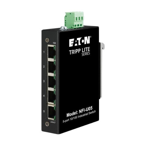 Tripp Lite NFI-U05 5-Port Unmanaged Industrial Ethernet Switch - 10/100 Mbps, Ruggedized, -40° to 75°C, DIN/Wall Mount