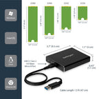 StarTech.com Dual-Slot Drive Enclosure for M.2 SATA SSDs - USB 3.1 (10Gbps) - RAID - TAA