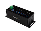 StarTech.com 7-Port USB 3.0 Hub (5Gbps) - Metal Industrial USB-A Hub with ESD Protection & 350W Surge Protection - Din Rail, Wall or Desk Mountable - TAA Compliant USB Expander Hub