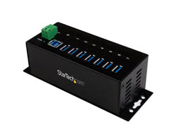 StarTech.com 7-Port USB 3.0 Hub (5Gbps) - Metal Industrial USB-A Hub with ESD Protection & 350W Surge Protection - Din Rail, Wall or Desk Mountable - TAA Compliant USB Expander Hub