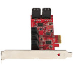 StarTech.com SATA PCIe Card - 10 Port PCIe SATA Expansion Card - 6Gbps - Low/Full Profile - Stacked SATA Connectors - ASM1062 Non-Raid - PCI Express to SATA Converter/Adapter - TAA