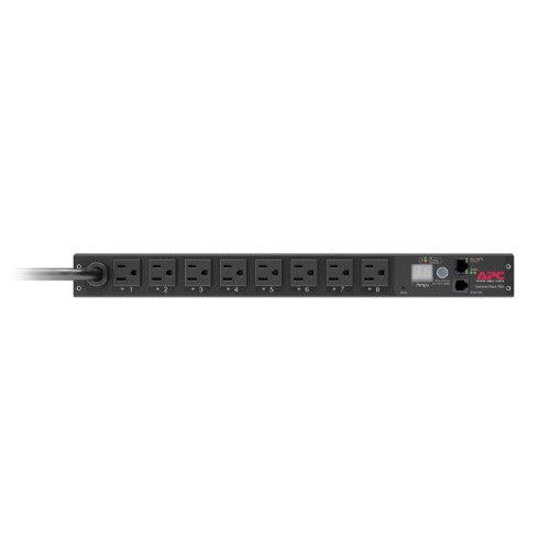 APC NetShelter Switched Rack PDU, 1U, 1.4kW, 120V, 15A, 8 NEMA 5-15R outlet