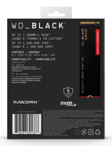 Western Digital Black WD_BLACK™ SN850X NVMe™ SSD POWERED BY SANDISK 4 TB