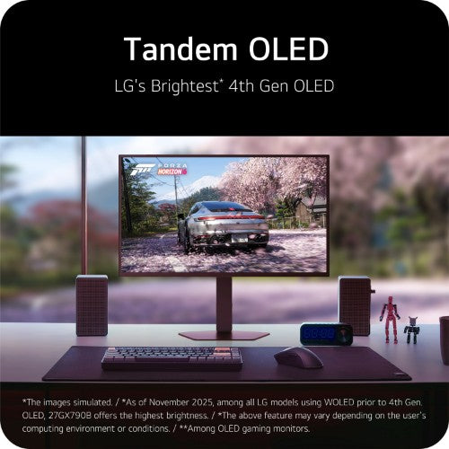 LG UltraGear GX7 WOLED 27-inch 4th Gen. QHD Gaming Monitorㅣ27GX790B with Dual-Mode(720Hz@HD, 540Hz@QHD), 0.02ms(GtG), DP2.1, VESA DisplayHDR™ True Black 500