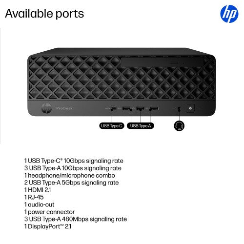 HP ProDesk 4 SFF G1i Desktop AI PC Wolf Pro Security Edition Intel Core Ultra 5 235 16 GB DDR5-SDRAM 512 GB SSD Windows 11 Pro Black
