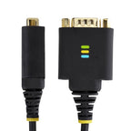 StarTech.com 1ft (30cm) USB to Serial Adapter Cable, COM Retention, Interchangeable Nuts/Screws, USB-A to DB9 RS232, FTDI IC, ESD Protection, Windows/macOS/Linux