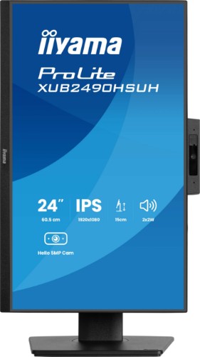 iiyama 24’’ IPS monitor with a built-in Windows Hello camera and microphone