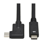 Tripp Lite U420-01M-G25ARA USB-C Cable (M/M) - USB 3.2 Gen 2 (10 Gbps), 5A (100W) Rating, Thunderbolt 3 Compatible, Right-Angle Plug, 1 m (3.3 ft.)
