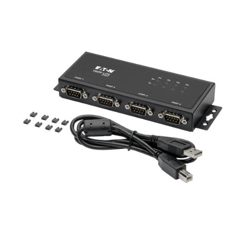 Tripp Lite U208-004-IND 4-Port RS-422/RS-485 USB to Serial FTDI Adapter with COM Retention (USB-B to DB9 F/M)