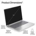 HP EliteBook 6 G2i 14 inch Notebook Next Gen AI PC Intel Core Ultra 7 Laptop 35.6 cm (14") WUXGA 32 GB DDR5-SDRAM 512 GB SSD Wi-Fi 7 (802.11be) Windows 11 Pro Silver
