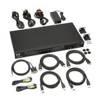 Tripp Lite B024-H4U16 16-Port 4K HDMI/USB KVM Switch - 4K 60 Hz Video/Audio, USB Peripheral Sharing, 1U Rack-Mount