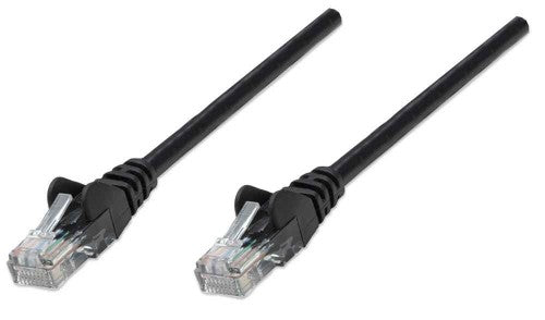 Intellinet Network Patch Cable, Cat5e, 3m, Black, CCA, U/UTP, PVC, RJ45, Gold Plated Contacts, Snagless, Booted, Lifetime Warranty