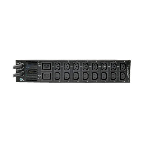 Eaton PDUMH32HVATNET 7.7kW Single-Phase Switched Automatic Transfer Switch PDU, Two 200-240V IEC309 32A Blue Inputs, 16-C13 2-C19 Outlets, 2U, TAA